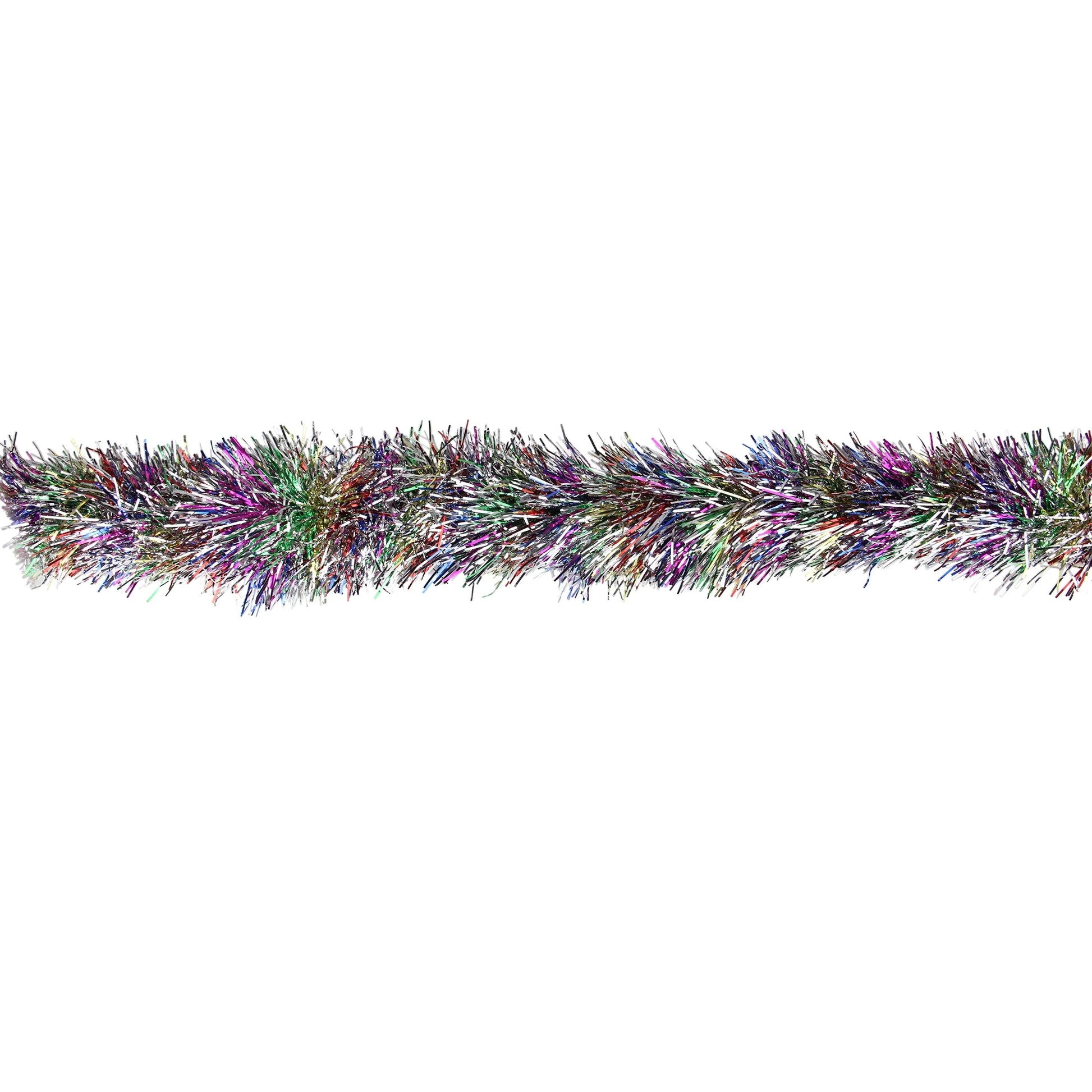 50' X 3" Unlit Shiny Rainbow Foil Tinsel Christmas Garland