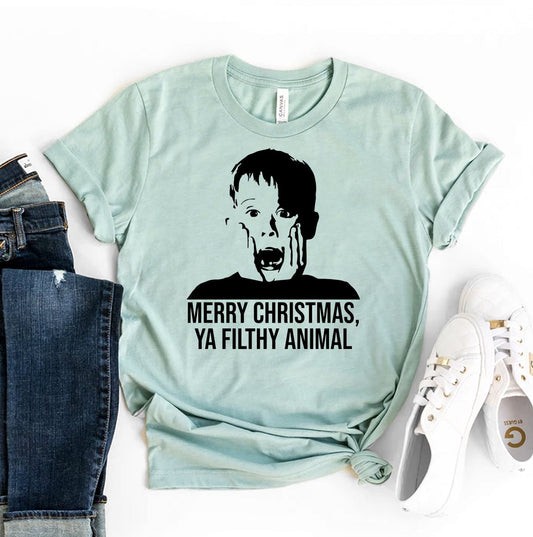 Merry Christmas Ya Filthy Animal T-shirt DC-Printliss