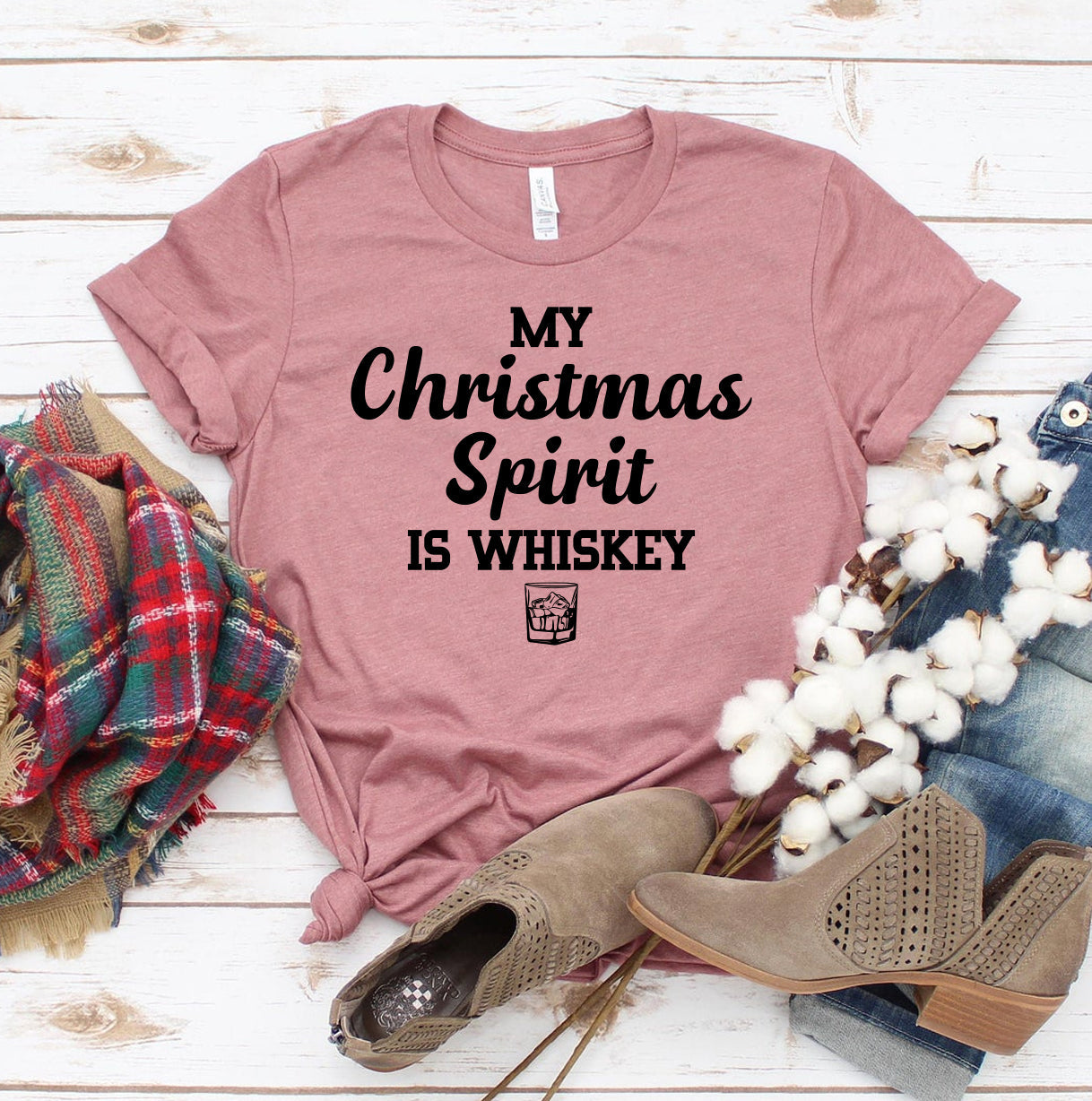 My Christmas Spirit Is Whiskey T-shirt DC-Printliss